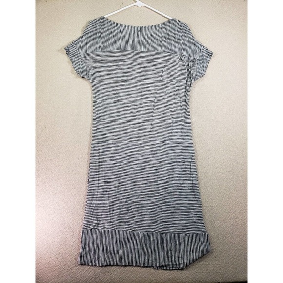 Lucky Brand Dress Womens Small White Black Striped Short Sleeve Keyhole Neck - Picture 7 of 9